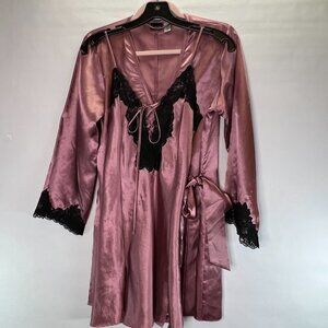 Fredericks of Hollywood Silky Lace Night Gown Robe Set 2pc Women’s size Medium